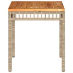 Table de jardin mélange beige 38x38x42 cm rotin et bois acacia – Image 2