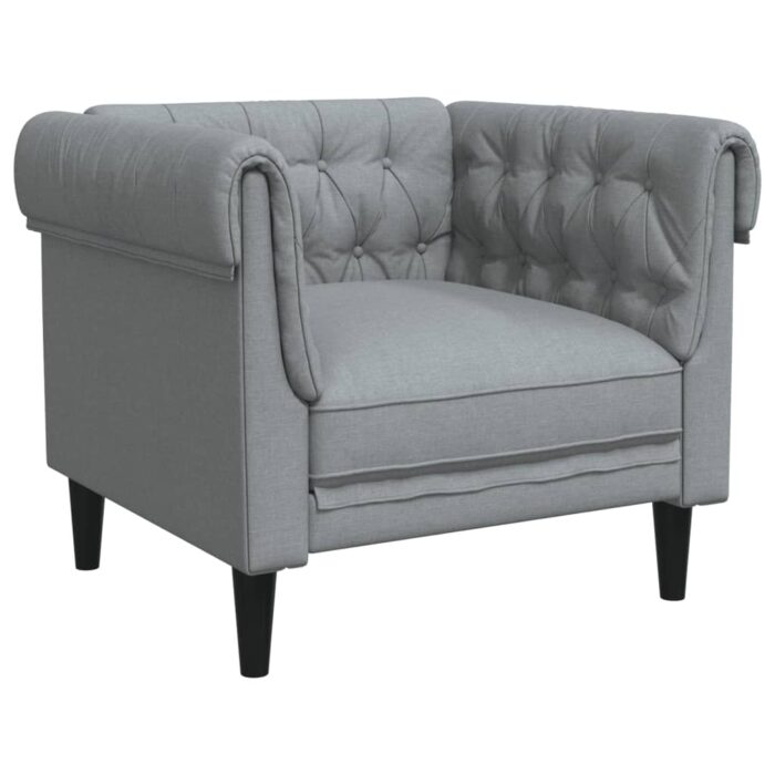 Ensemble de canapés 3 pcs gris clair tissu – Image 2