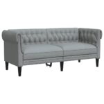 Ensemble de canapés 3 pcs gris clair tissu – Image 3