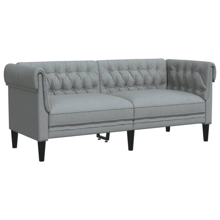 Ensemble de canapés 3 pcs gris clair tissu – Image 3