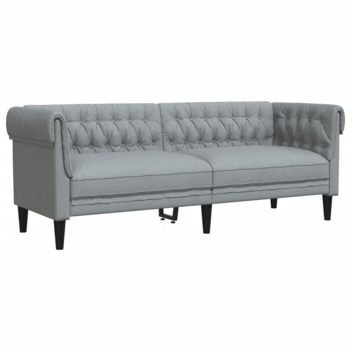 Ensemble de canapés 3 pcs gris clair tissu – Image 4
