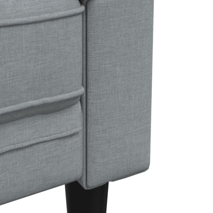 Ensemble de canapés 3 pcs gris clair tissu – Image 5