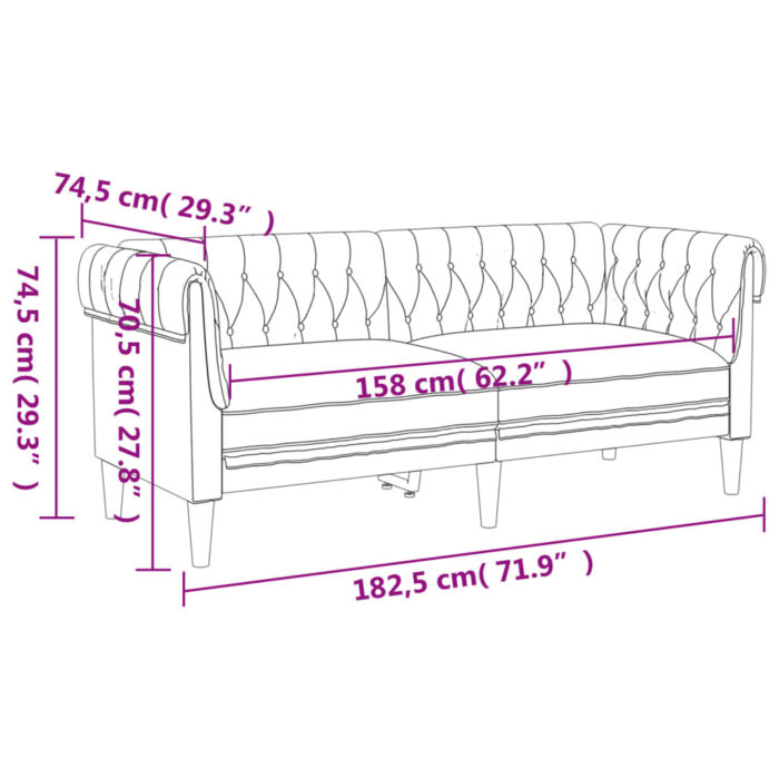 Ensemble de canapés 3 pcs gris clair tissu – Image 8