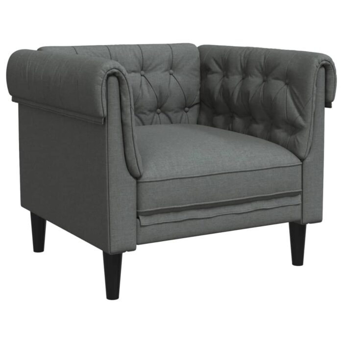 Ensemble de canapés 3 pcs gris foncé tissu – Image 2
