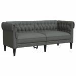 Ensemble de canapés 3 pcs gris foncé tissu – Image 3
