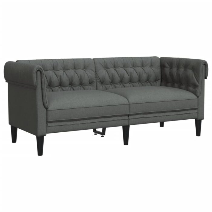 Ensemble de canapés 3 pcs gris foncé tissu – Image 3