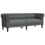 Ensemble de canapés 3 pcs gris foncé tissu – Image 4