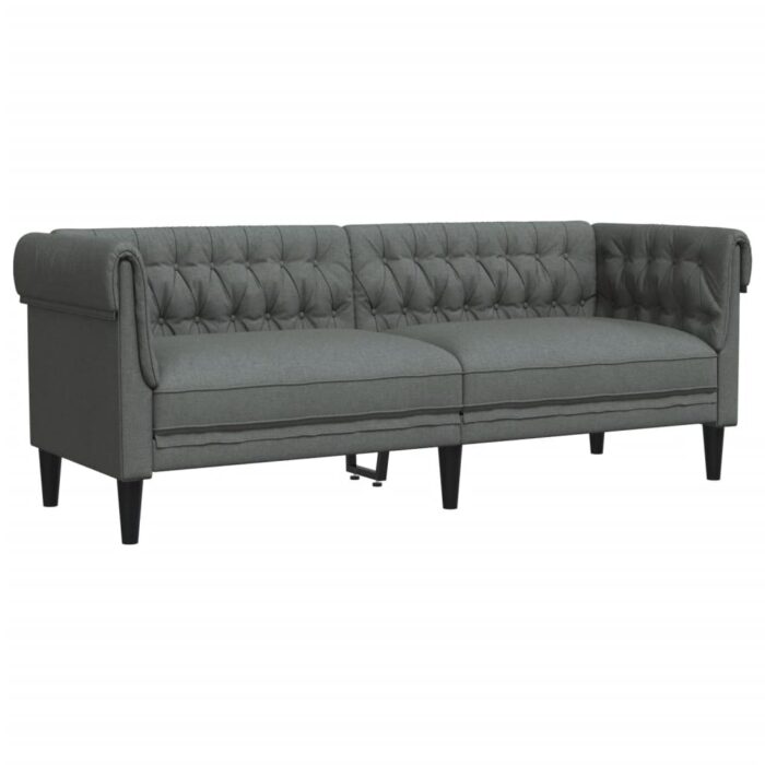 Ensemble de canapés 3 pcs gris foncé tissu – Image 4
