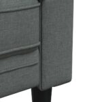 Ensemble de canapés 3 pcs gris foncé tissu – Image 5