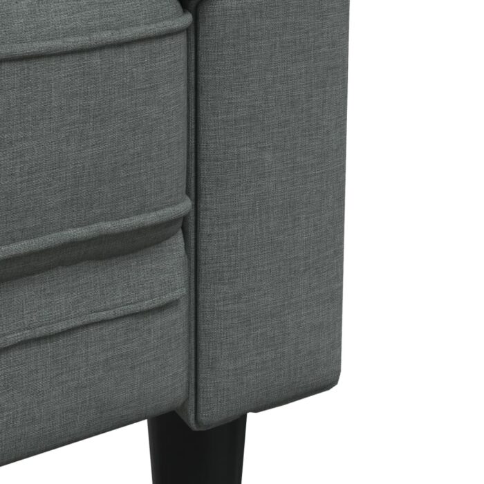 Ensemble de canapés 3 pcs gris foncé tissu – Image 5
