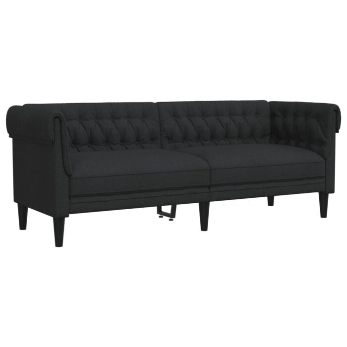 Ensemble de canapés 3 pcs noir tissu – Image 4