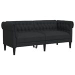 Ensemble de canapés 2 pcs noir tissu – Image 2