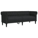 Ensemble de canapés 2 pcs noir tissu – Image 3