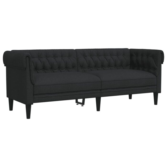 Ensemble de canapés 2 pcs noir tissu – Image 3