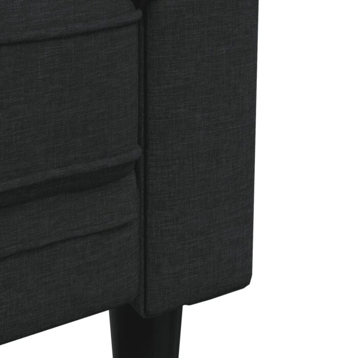 Ensemble de canapés 2 pcs noir tissu – Image 4