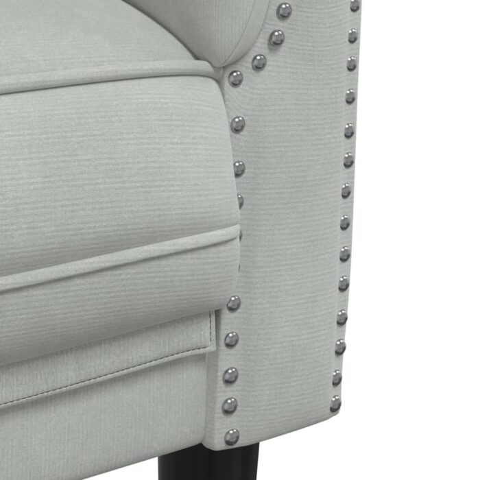 Ensemble de canapés 3 pcs gris clair velours – Image 5