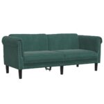 Ensemble de canapés 2 pcs vert foncé velours – Image 2