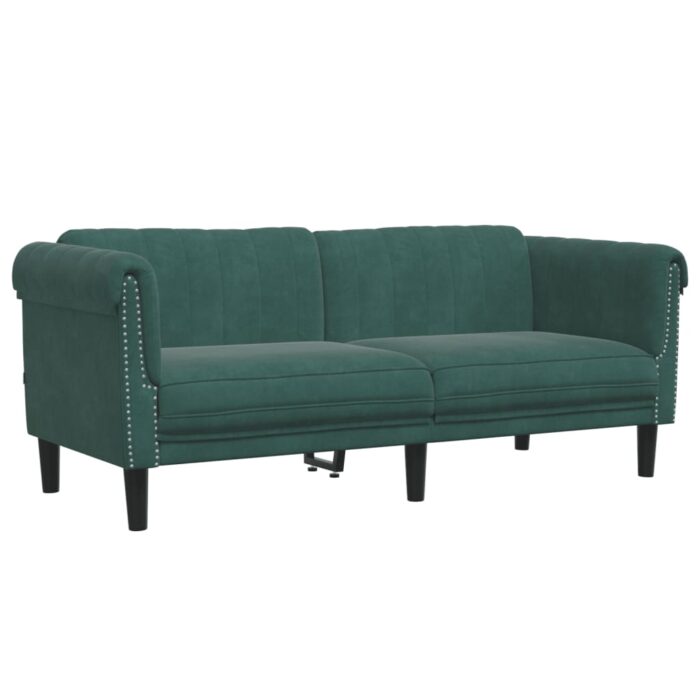 Ensemble de canapés 2 pcs vert foncé velours – Image 2