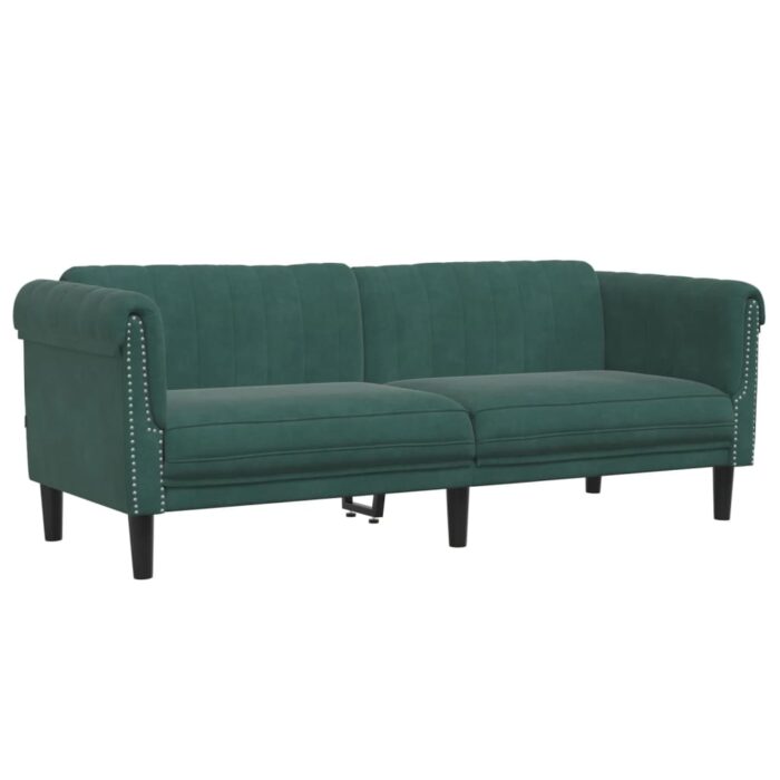 Ensemble de canapés 2 pcs vert foncé velours – Image 3
