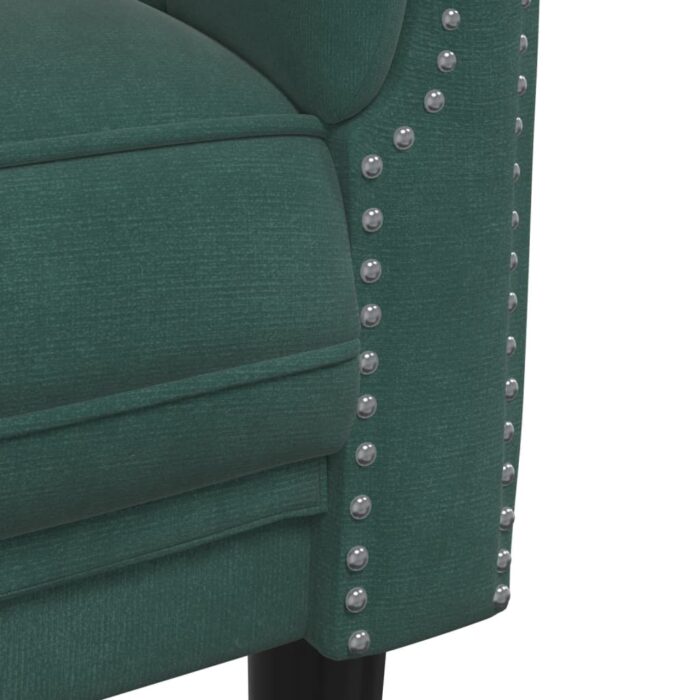 Ensemble de canapés 2 pcs vert foncé velours – Image 4
