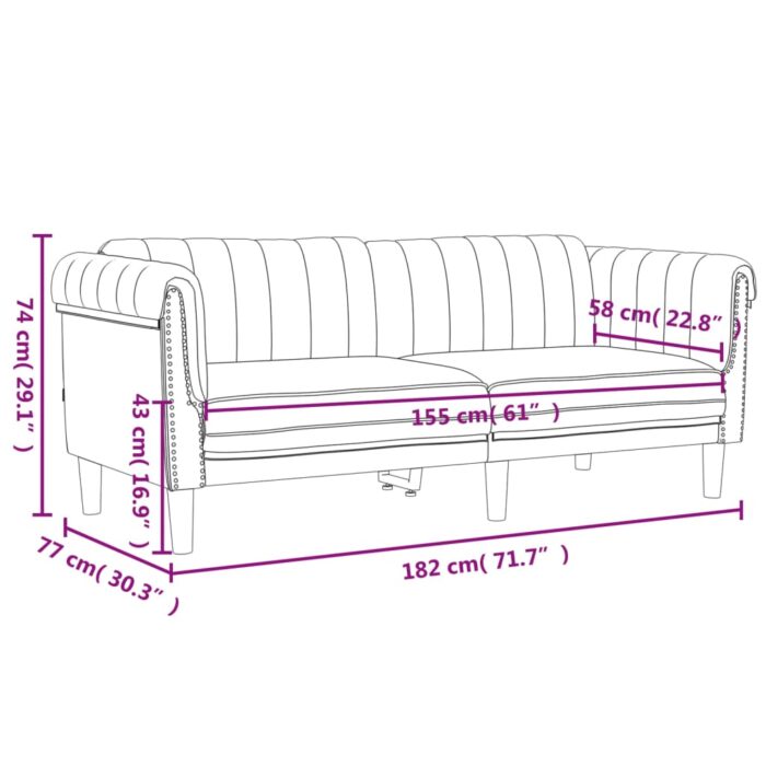 Ensemble de canapés 2 pcs vert foncé velours – Image 6