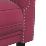 Ensemble de canapés 2 pcs rouge bordeaux velours – Image 4