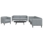 Ensemble de canapés 3 pcs gris clair tissu