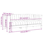 Ensemble de canapés 3 pcs gris foncé tissu – Image 8