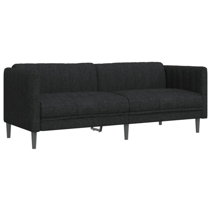 Ensemble de canapés 2 pcs noir tissu – Image 2