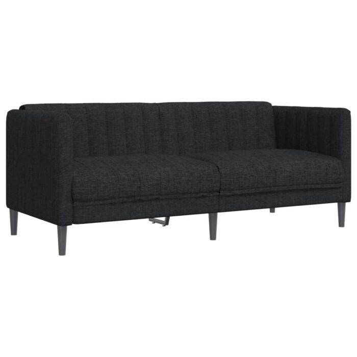 Ensemble de canapés 2 pcs noir tissu – Image 3