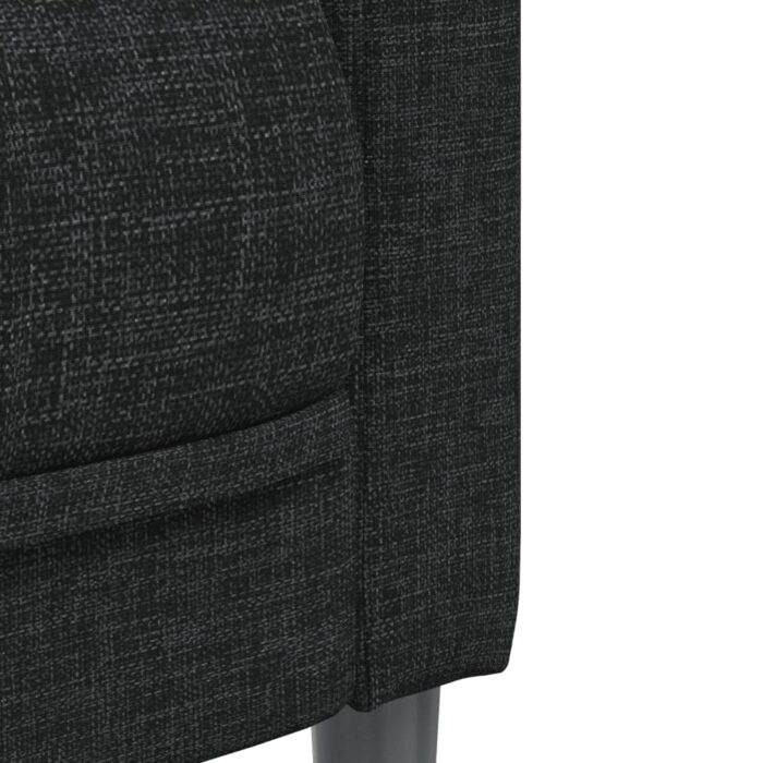 Ensemble de canapés 2 pcs noir tissu – Image 4