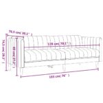 Ensemble de canapés 2 pcs noir tissu – Image 6
