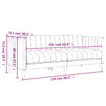 Ensemble de canapés 2 pcs marron foncé tissu – Image 7