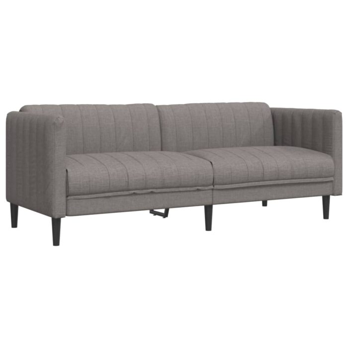 Ensemble de canapés 2 pcs taupe tissu – Image 3