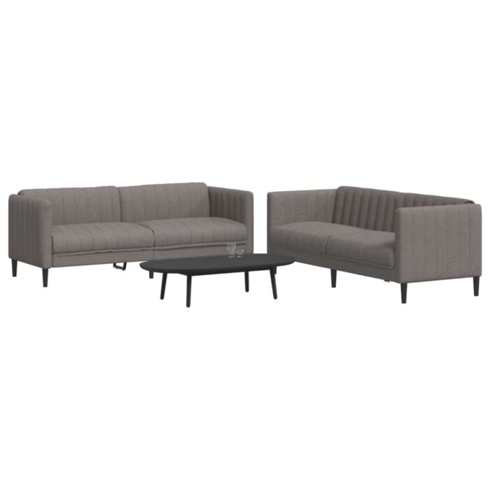 Ensemble de canapés 2 pcs taupe tissu – Image 1