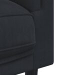 Ensemble de canapés 3 pcs avec coussins noir velours – Image 5