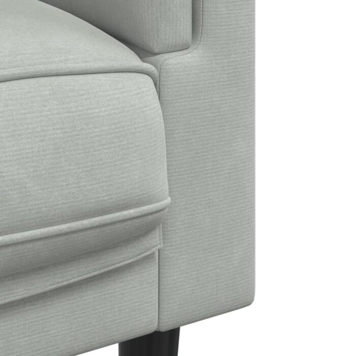 Ensemble de canapés 2 pcs avec coussins gris clair velours – Image 4