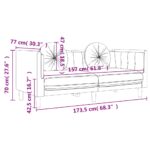 Ensemble de canapés 2 pcs avec coussins gris clair velours – Image 6