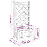 Jardinière avec treillis noir bois massif de sapin – Image 6
