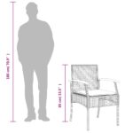 Chaises de jardin coussins lot de 2 gris résine tressée acacia – Image 8