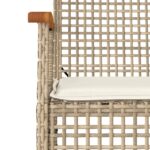 Chaises de jardin coussins lot de 2 beige résine tressée acacia – Image 7