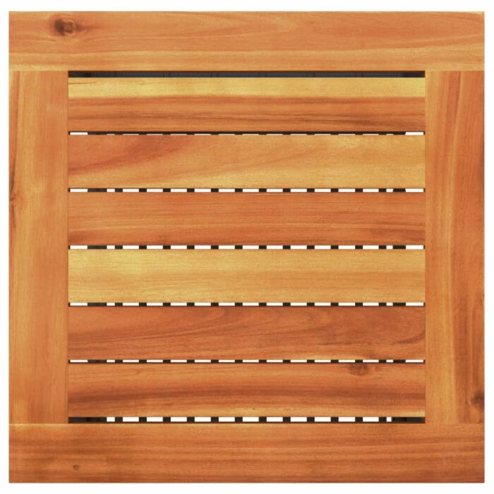 Table de jardin noir 40x40x42 cm résine tressée et bois acacia – Image 5