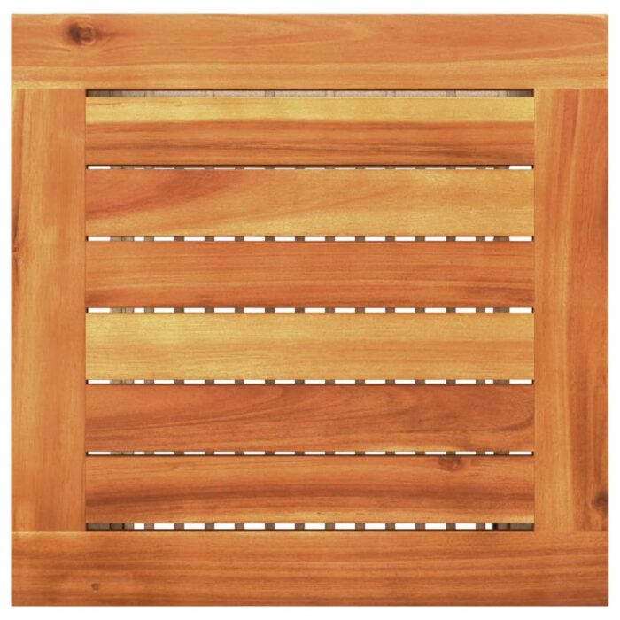 Table de jardin beige 40x40x42 cm résine tressée et bois acacia – Image 5