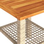 Table de jardin beige 40x40x42 cm résine tressée et bois acacia – Image 6