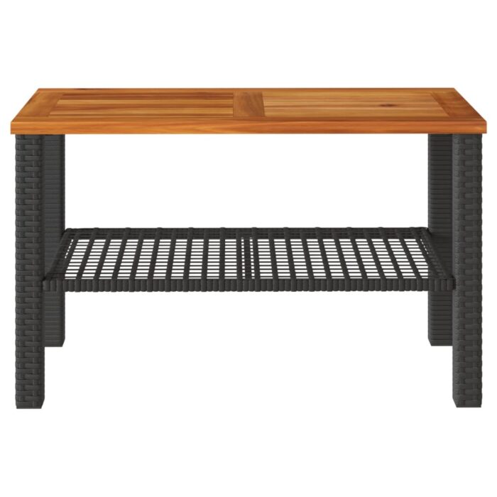 VXL8721012308060_g_en_hd_2.jpg Table de jardin noir 70x38x42 cm résine tressée et bois acacia – Image 2