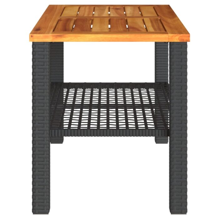 VXL8721012308060_g_en_hd_3.jpg Table de jardin noir 70x38x42 cm résine tressée et bois acacia – Image 3