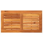 Table de jardin beige 70x38x42 cm résine tressée et bois acacia – Image 4