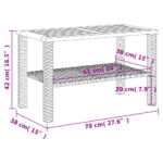 Table de jardin beige 70x38x42 cm résine tressée et bois acacia – Image 6