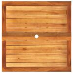 Table de jardin beige 80x80x75 cm résine tressée et bois acacia – Image 4