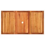 Table de jardin gris 140x80x75 cm résine tressée et bois acacia – Image 4